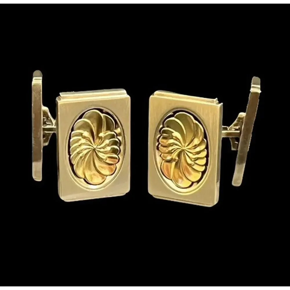 Georg Jensen Danish Denmark Sterling Silver and Gold Overlay Cufflinks No 59A